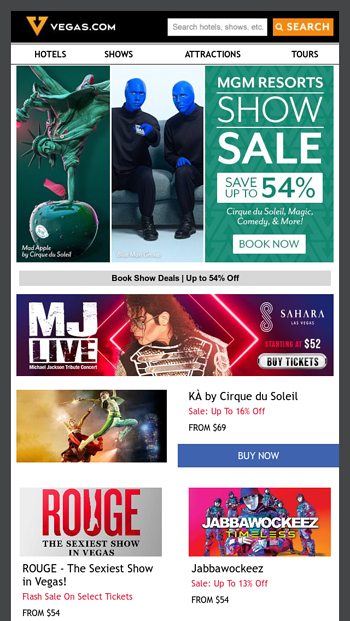 Big Savings on MGM Resorts Shows  Up to 54 Off