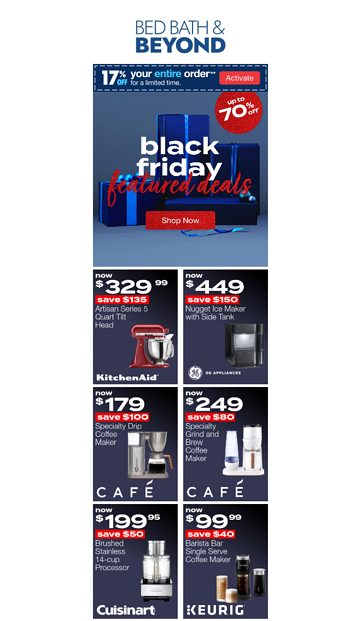 BLACK FRIDAY Featured Deals Bed Bath Beyond Email Archive