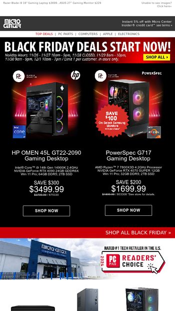 HP OMEN i9 Gaming Desktop 3499hellipPowerSpec 7800X3D Gaming Desktop 1699