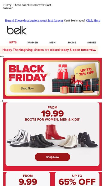 Belk black friday boots 19.99 online