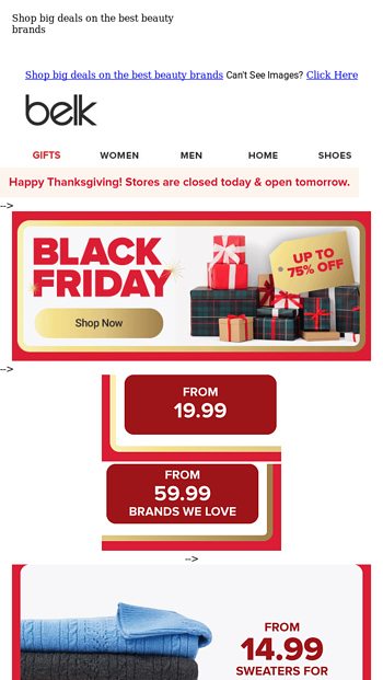 Happy Thanksgiving Now let s talk Black Friday deals Belk Email Archive