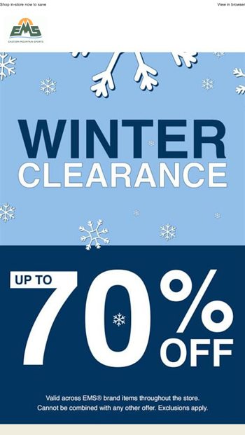 Up to 70 off  Winter Clearance