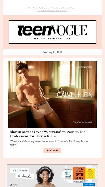 Shawn Mendes Was “Nervous” To Pose In His Underwear For Calvin