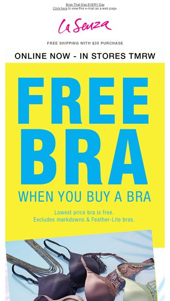 free bras by mail