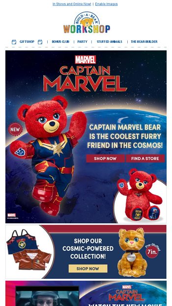 captain marvel teddy bear