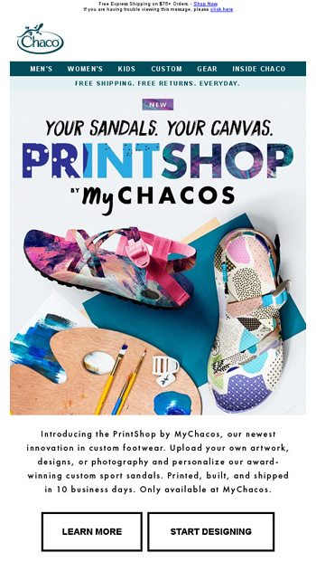 Your Sandals. Your Canvas. PrintShop by 