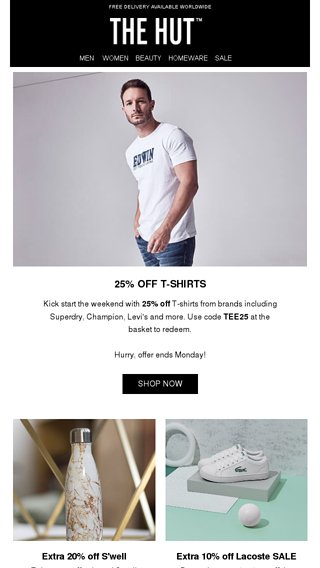 Weekends savings from your favourite brands