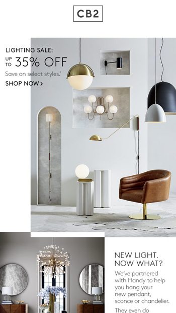 cb2 lighting sale