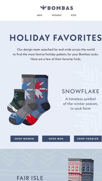 Brand New Bombas Holiday Socks - Bombas Email Archive