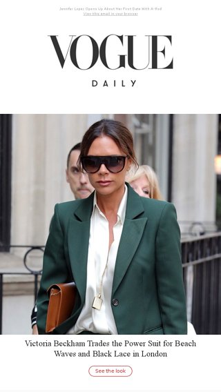 Victoria Beckham Trades The Power Suit For Lace Vogue Email Archive