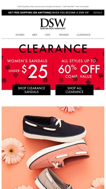 Sperry does spring. - DSW Email Archive