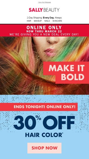 Ends Tonight 30 Off Hair Color Online Only Sally Beauty