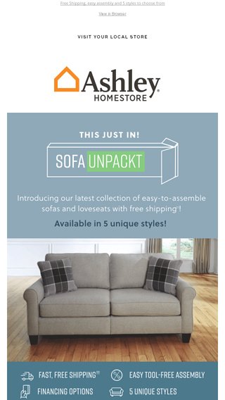 Unpack Happiness With Our New Sofas In A Box Ashley Homestore