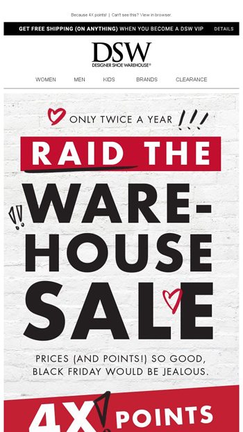 dsw warehouse sale
