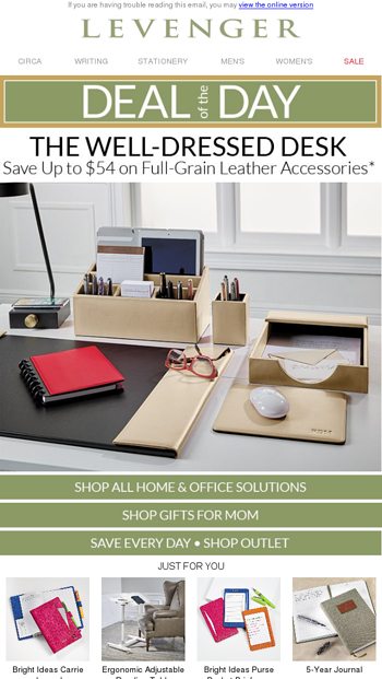 Deal Of The Day Save 30 On Leather Desk Accessories Levenger