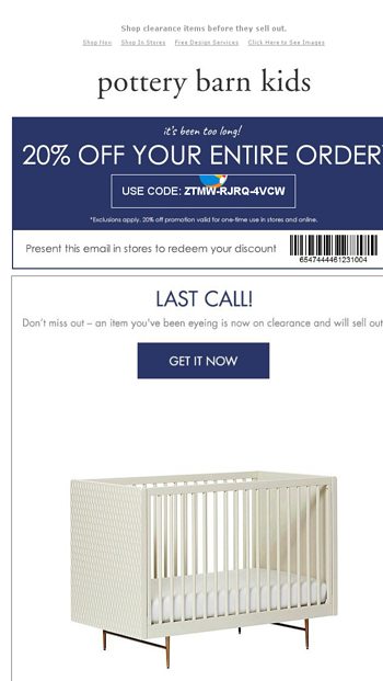 Going Going Get It Before It S Gone Pottery Barn Kids Email