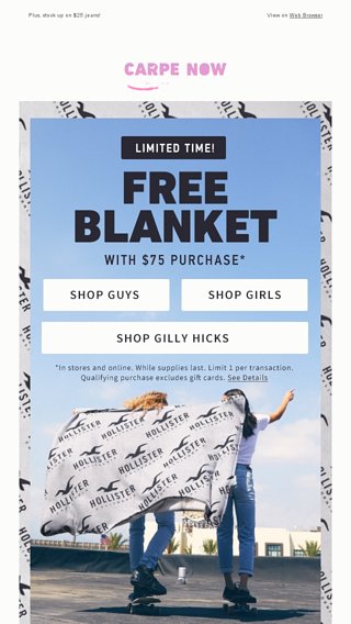 free hollister blanket