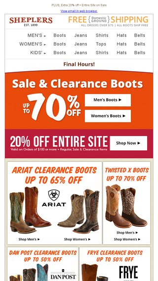 ariat boot clearance