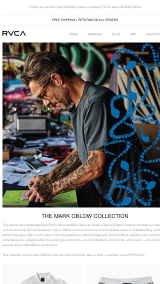 The RVCA x Mark Oblow Collection - RVCA Email Archive