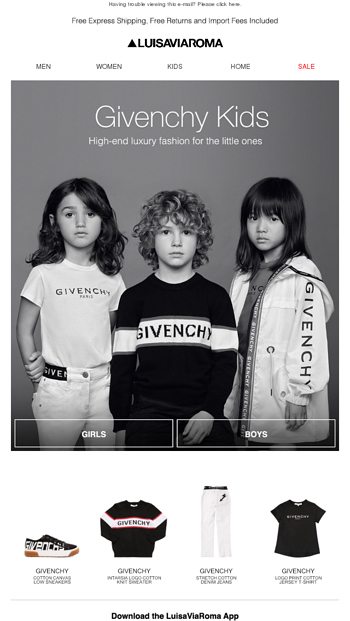 givenchy kids sale