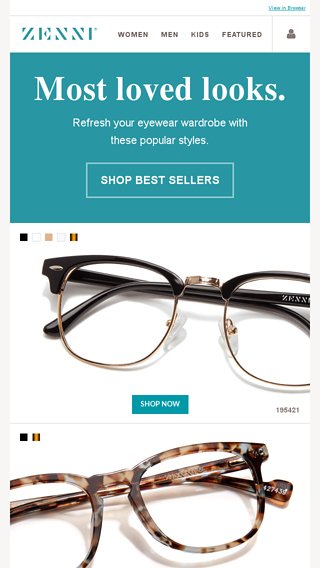 The Frames We Can Barely Keep in Stock - Zenni Optical Email Archive