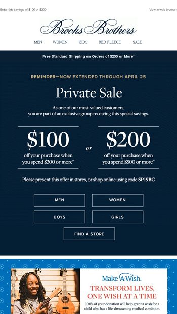 $200 offer is waiting - Brooks Brothers 